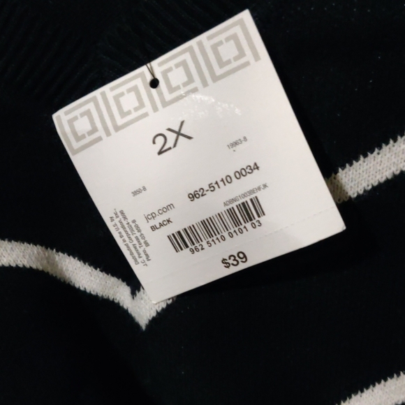 Liz Claiborne Long Sleeve Chevron Sweater - Plus - Picture 7 of 9